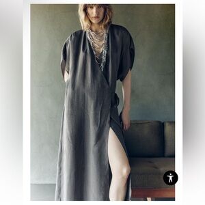 Zara TIED MIDI DRESS ZW COLLECTION $109.00 Size Small NWT